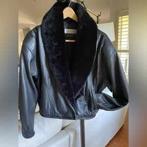 Buttery Soft Black Leather Bomber Jacket
Excellent Condition;
Size Medium
